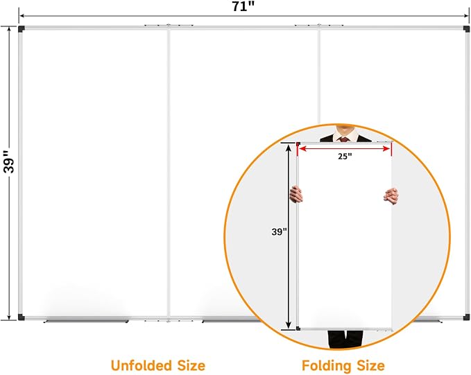 XBoard Magnetic Whiteboard 72 x 40 Inch | Foldable Dry Erase Board - Image 3