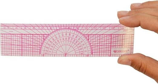 Westcott Engineers' Protractor Ruler, Dual-Scales Cm and Tenths-Inch, - Image 3