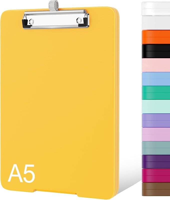 Piasoenc Small Clipboard with Storage, Clip Board with Pen Holder, School & by Piasoenc