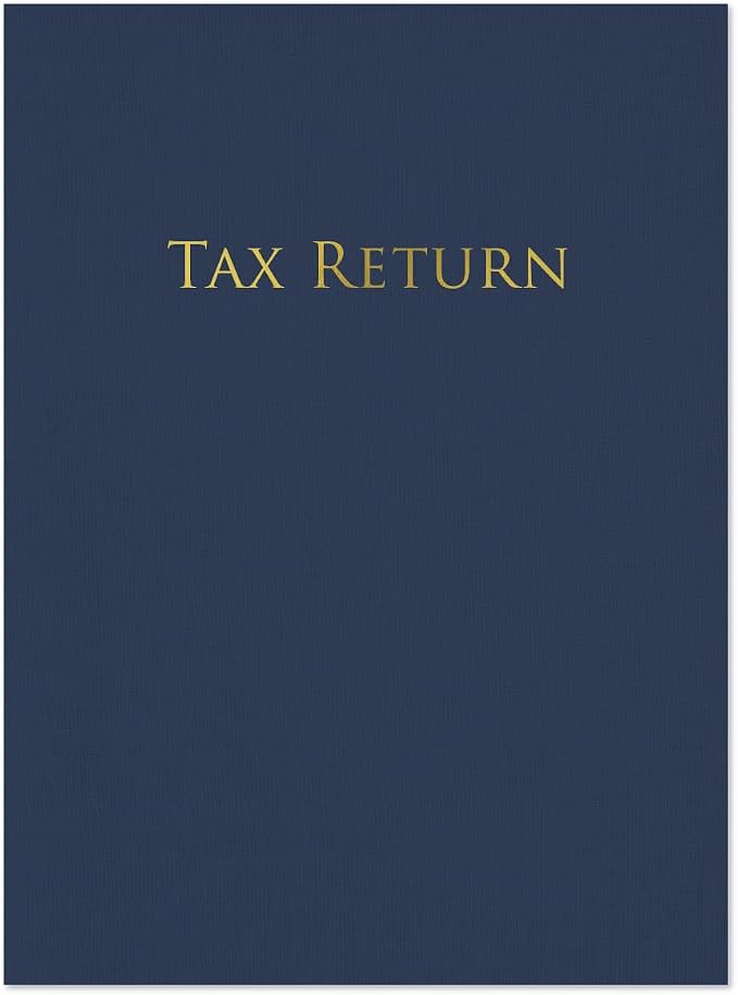 Linen Texture Navy and Gold Tax Return Folders / 25 Business Document Folders / by SBLABELS