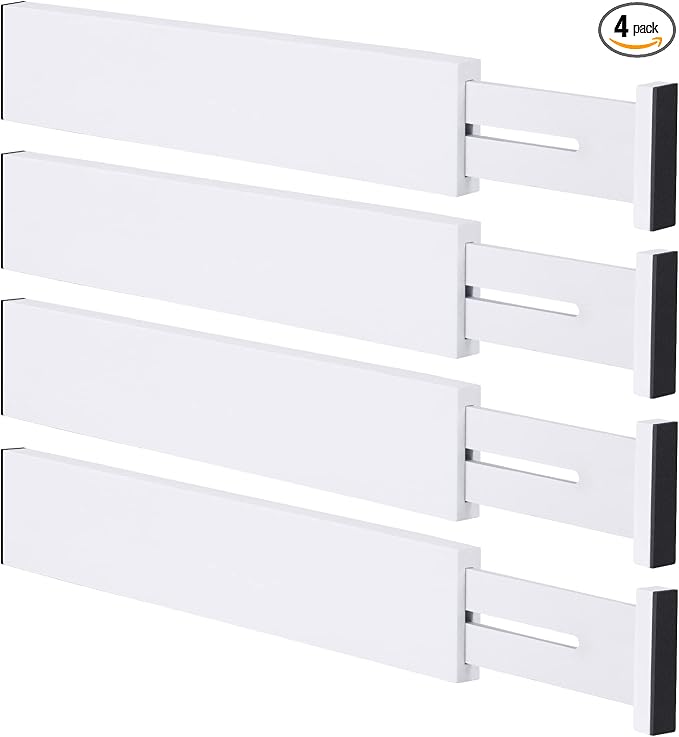 Bamboo Drawer Dividers Organizers, Kitchen Drawer Organizer, Adjustable Drawer by Ryqtop