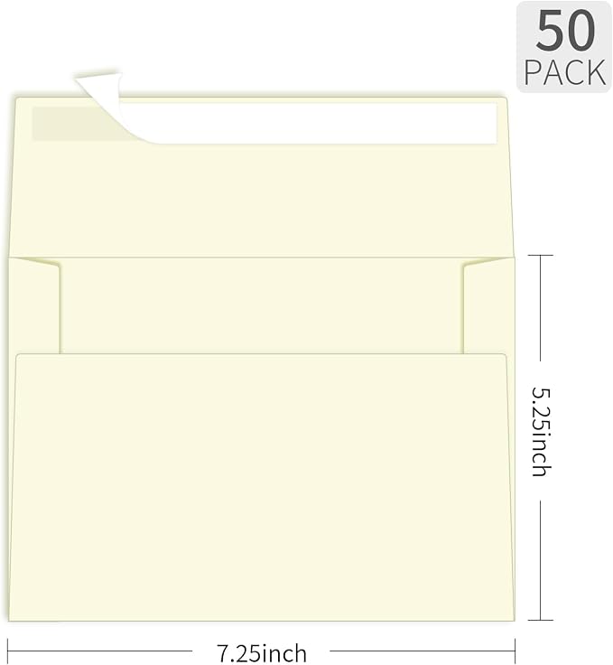 5x7 Envelopes For Invitation, A7 Envelope pink, 50 pack 5x7 card Envelopes Self - Image 2
