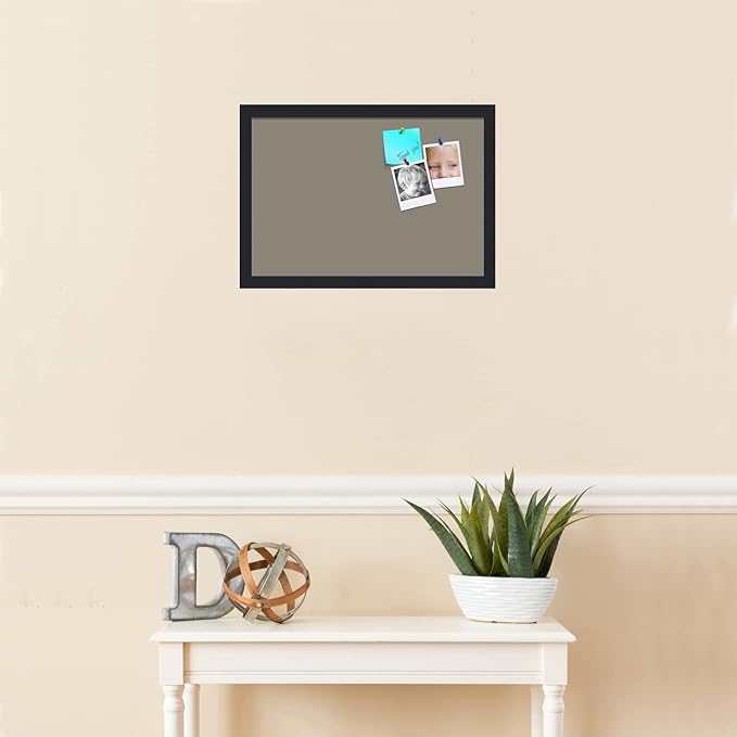 PinPix 19x13 Inch Cork Bulletin Board. This Decorative Framed Pin Board Comes with Pewter Design and a Satin Black Frame. Ideal for Home Office Decor or Message Board (PinPix-1812)-DeskLoop Office