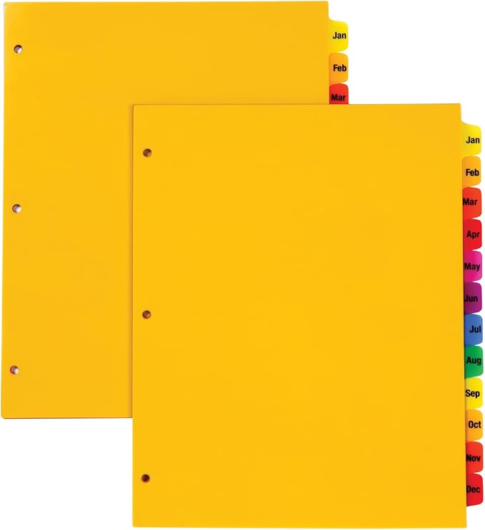 Oxford Plastic Monthly Dividers by Oxford