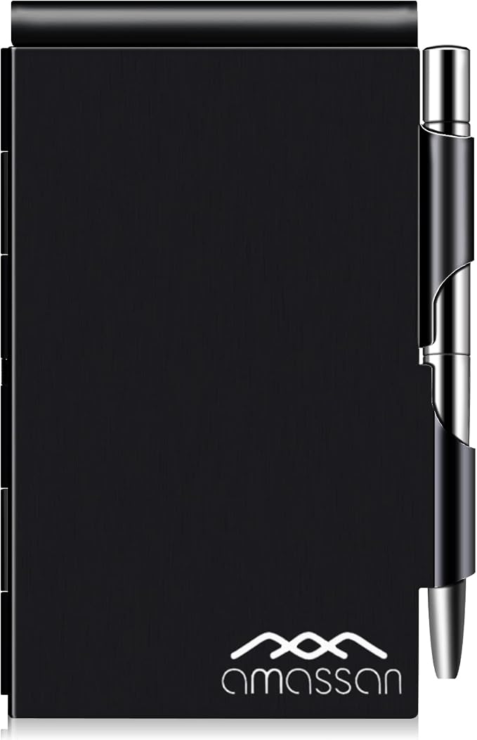 Metal Small Notebook, Mini Notepad, Small Pocket Notepad Aluminum Note Case by AMASSAN