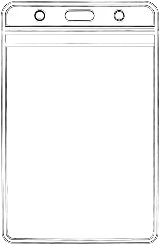 Vertical ID Badge Holders Sealable Waterproof Clear Plastic Holder, Fits by KINGSUM