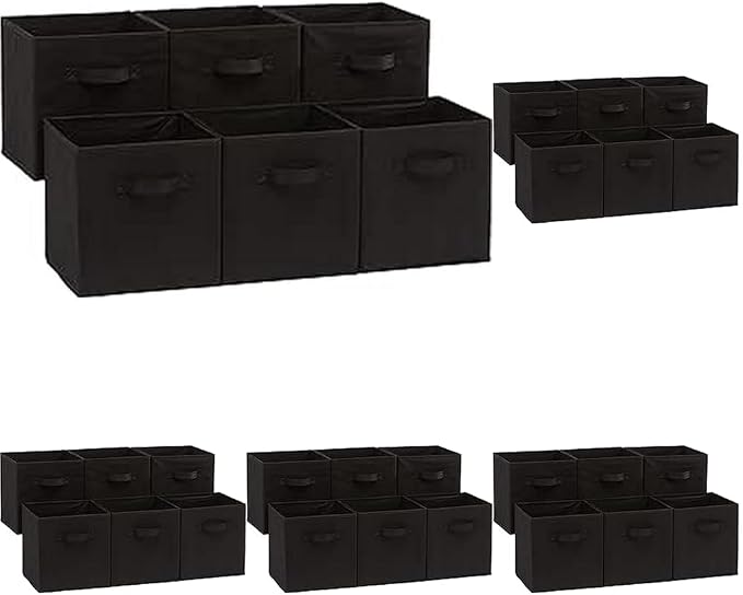 Amazon Basics Collapsible Fabric Storage Bins Organizer by AmazonBasics