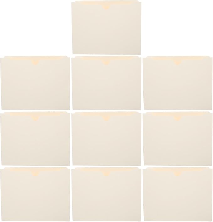 Homoyoyo 10pcs Manila File Folders A4 Size Paper File Organizer by Homoyoyo