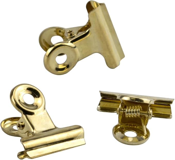 50 Pcs Gold Metal Hinge Clips Small Bulldog Clips Hinge Binder Clips Mini by IFAMIO