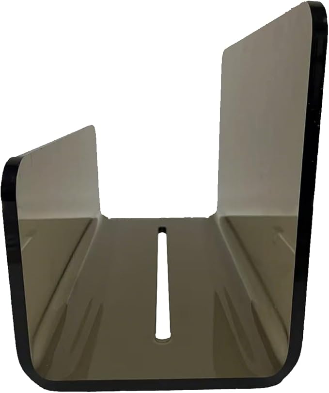 Magazine Holder, Brown Clear Acrylic with Stainless Steel Handle, Tabletop Display Stand-DeskLoop Office