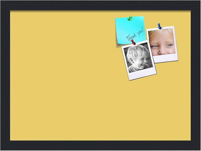 PinPix 18x13 Inch Cork Bulletin Board. This Decorative Framed Pin Board Comes with Honey Pastel Design and a Satin Black Frame. Ideal for Home Office Decor or Message Board (PinPix-1810)-DeskLoop Office