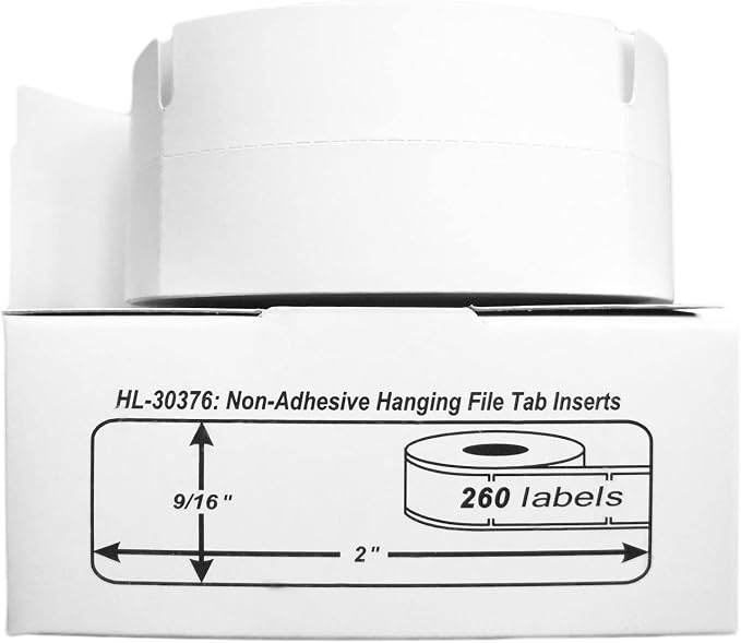 HouseLabels Compatible with Dymo 30376 Labels, 9/16" x 2" | File Folder Labels; by HouseLabels