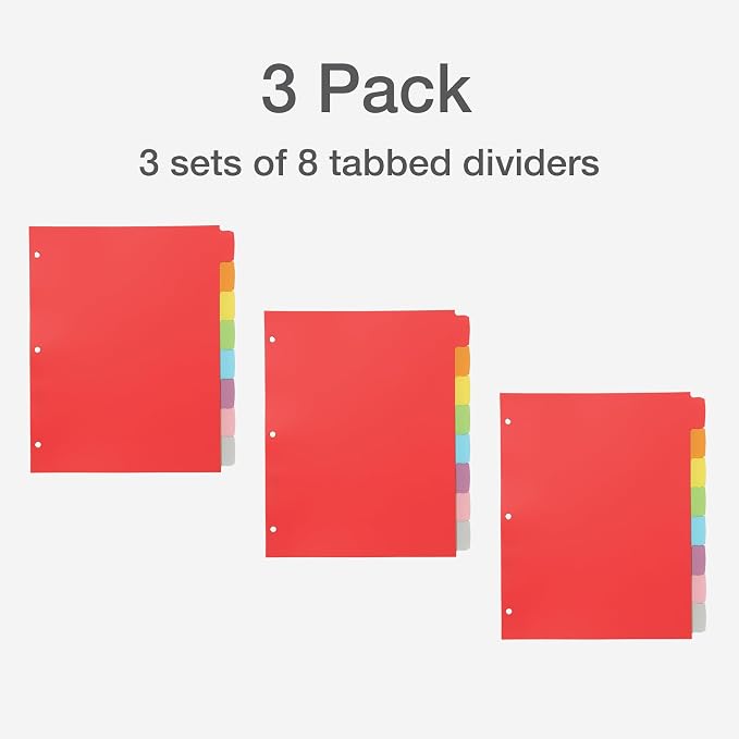 Oxford Poly Binder Dividers, 3 Hole Punch Organizers, 8 Tab Write and Erase - Image 7