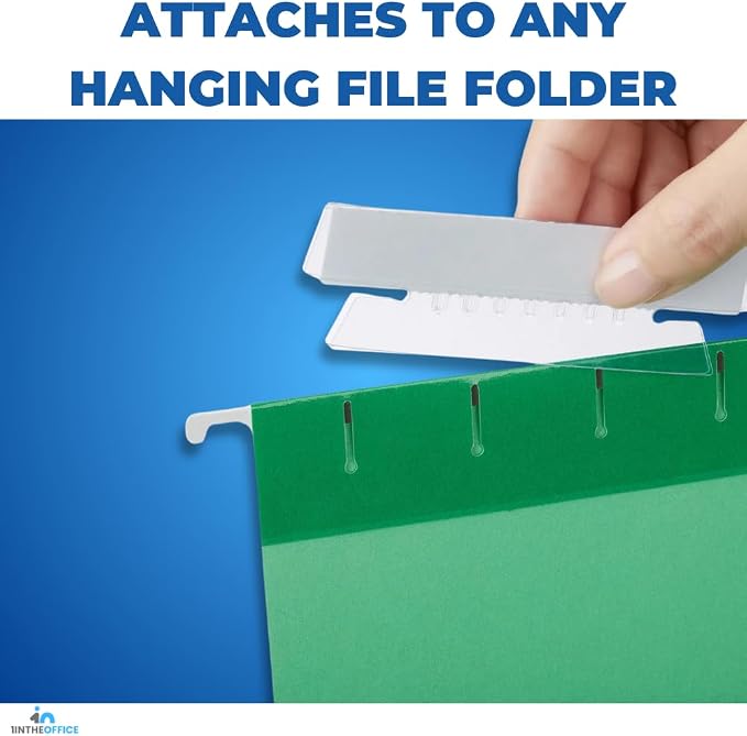 1InTheOffice Clear Hanging Folder Tabs and Inserts, Plastic Clear Tabs and - Image 5