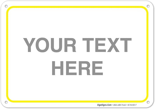 Personalized Custom Customize for Office, Delivery Yellow Sign, 10x7 Inches by SigoSigns