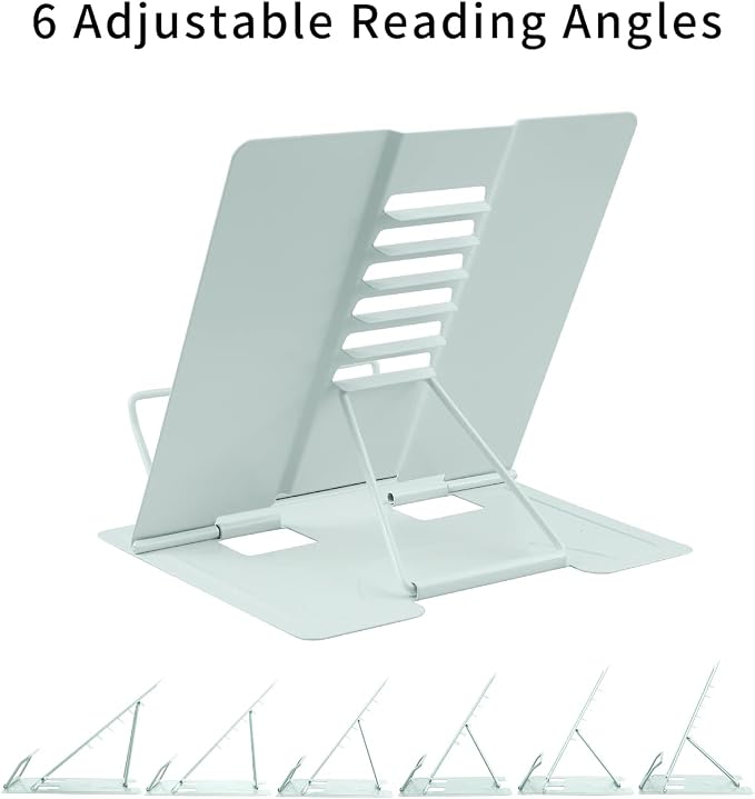 MSDADA Desk Book Stand Metal Reading Rest Book Holder Angle Adjustable Stand - Image 4