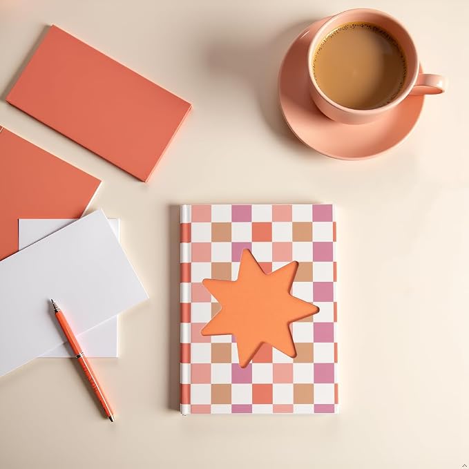 Pearhead Pink & Orange Star Cutout Hardcover Graph Notebook, 6.25x8.25 Grid - Image 9