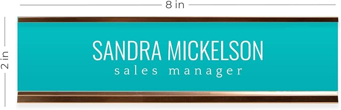 Personalized Turquoise Desk Plate / 2" x 8" Custom Teal Desk Sign/Chic Name - Image 5