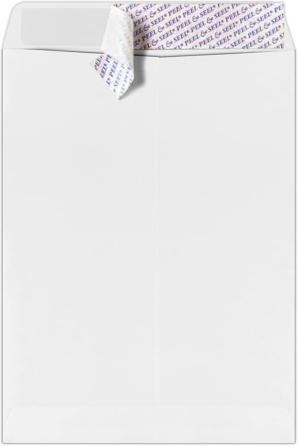 LUXPaper 9 x 12 Open End Envelopes | Peel & Press | White | 28lb. Text | 1 by LUXPaper