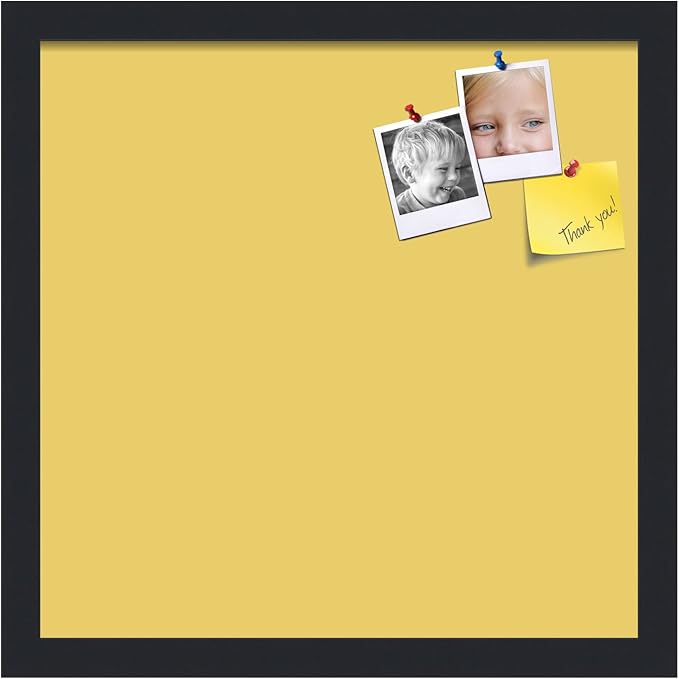 PinPix 15x15 Inch Cork Bulletin Board. This Decorative Framed Pin Board Comes with Honey Pastel Design and a Satin Black Frame. Ideal for Home Office Decor or Message Board (PinPix-1810)-DeskLoop Office