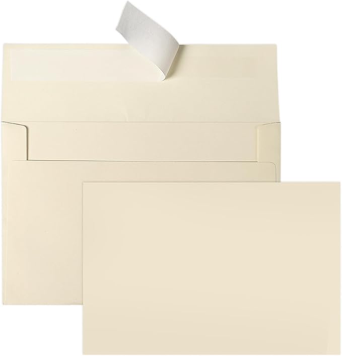 Goefun Ivory Blank Cards and Envelopes 4x6, Cream Flat Note Cards 4x6 and A6 by Goefun