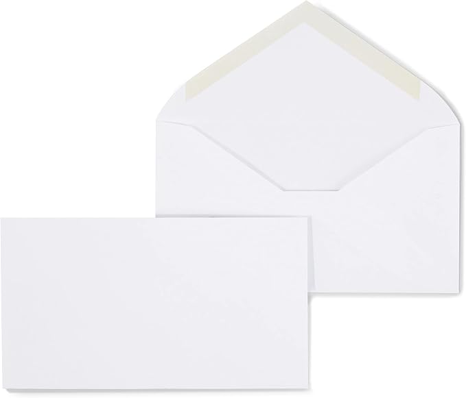 Staples #6 White Gummed Business Envelopes, 3 5/8" x 6 1/2", Standard Office by Staples