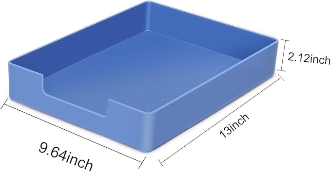 Stackable Letter Tray, 2 Pack Blue, Desk Organizer | Plastic stackable letter - Image 3