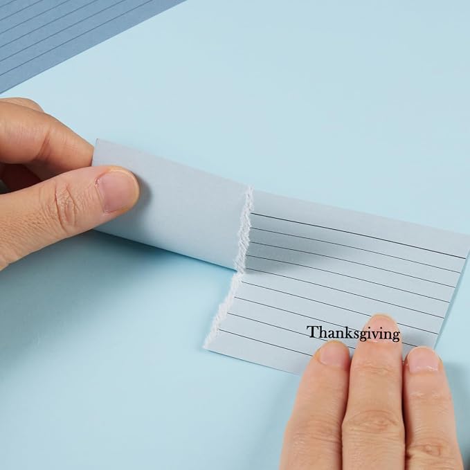 100 Sheets 3x5 Colored Ruled Note Cards Index Cards, 5 Blue | 250 GSM Heavy - Image 7