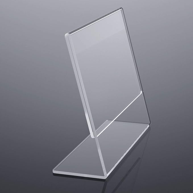 NIUBEE Acrylic Sign Holder 8.5x11 Inches 6 Pack Horizontal, Slant Back Clear - Image 4