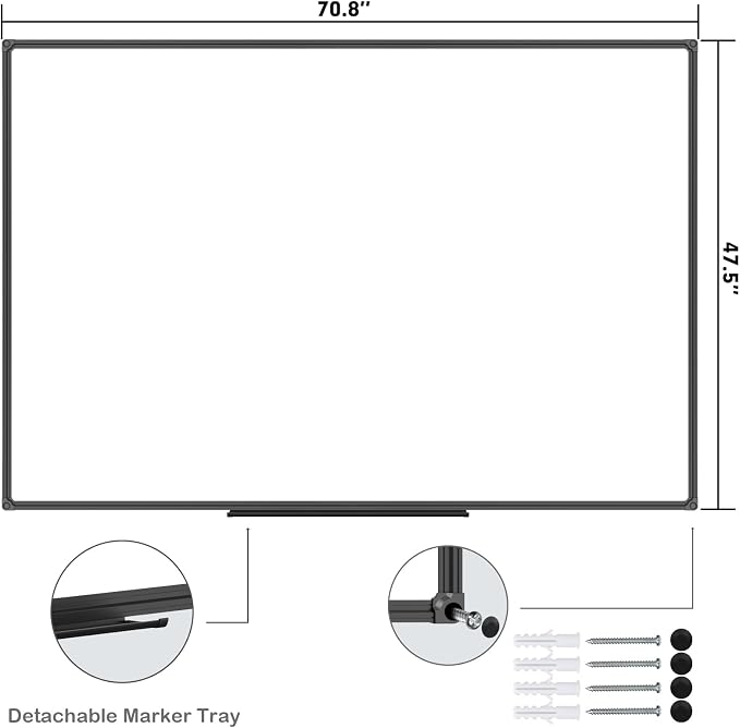 JILoffice Large Magnetic White Board, Dry Erase Board 72 x 48 Inch - Image 2