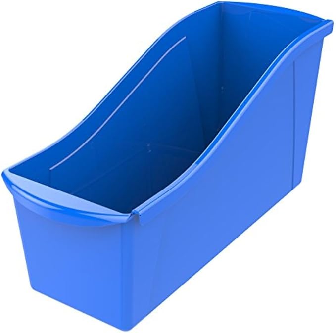 Storex Large Book Bin, Interlocking Plastic Organizer - Image 2