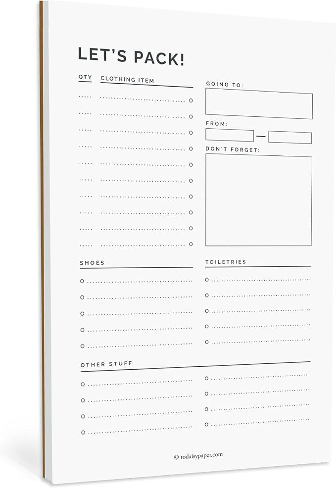 Let's Pack Notepad by Unknown