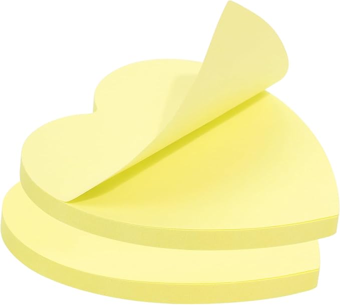 Mini Skater 2 Pack Kraft Paper Sticky Notes Heart Shaped Self-Stick Blank Book by Mini+Skater