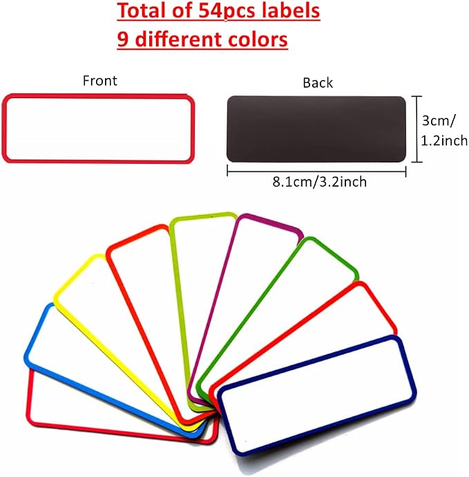 54pcs Magnetic Dry Erase Labels, Reusable Strong Magnet Magnetic Name Tags - Image 2