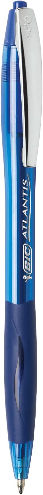 BIC Glide Blue Retractable Ballpoint Pens, Medium Point, 12-Count Pack - Image 3