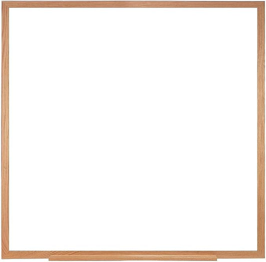 Ghent 4 x 4 Porcelain Magnetic Whiteboard, Wood Frame, 1 Marker, 1 Eraser by Ghent