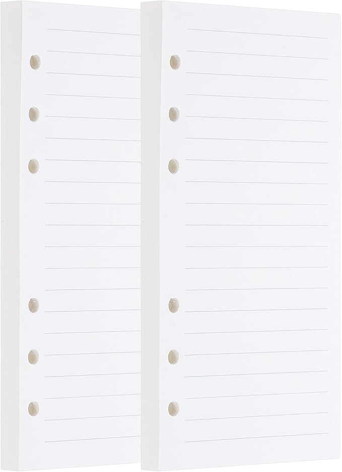 PATIKIL A6 Ruled Refills Inserts 6-Ring Binder Loose Leaf Planner Filler Paper Planner Inserts, 160 Sheets/320 Pages, Lined, White-DeskLoop Office