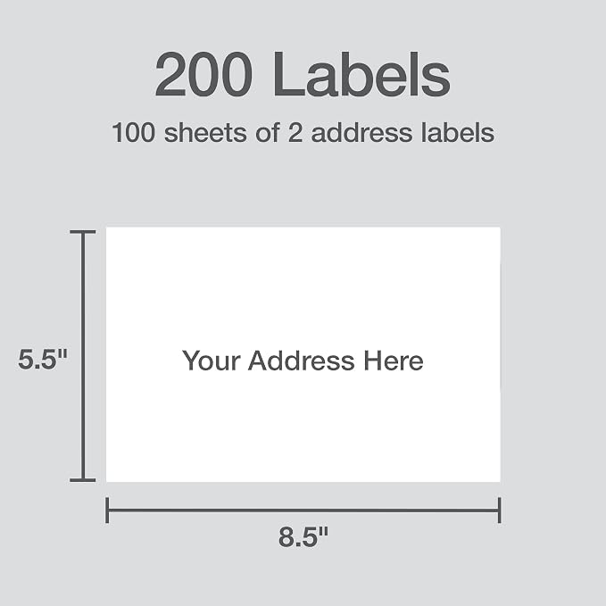 Redi-Tag 5.5" x 8.5" Shipping Labels, 200 per Pack, Laser & Inkjet Half Sheet - Image 2