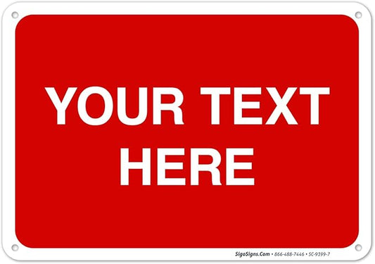 Personalized Custom Red Background Customize by SigoSigns