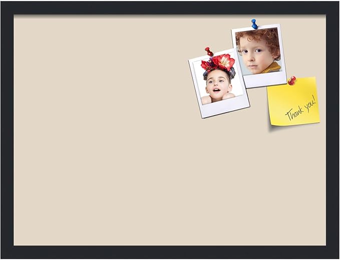 PinPix 23x17 Inch Cork Bulletin Board. This Decorative Framed Pin Board Comes with Desert Pastel Design and a Satin Black Frame. Ideal for Home Office Decor or Message Board (PinPix-1815)-DeskLoop Office