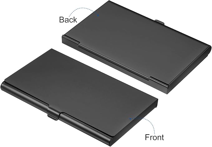 PATIKIL Business Card Holder, 2 Pieces Aluminum Alloy Flip Cover Slim Name - Image 3