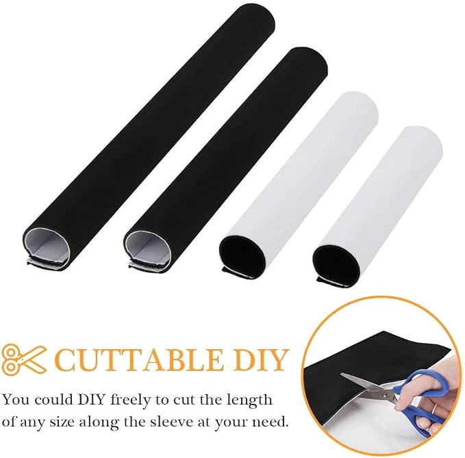 120" Neoprene Cable Management Organizer, Reversible Flexible Cuttable DIY Hole - Image 5