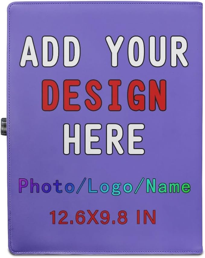 Personalized Leather Portfolio for Men Women, Custom Logo/Text/Photo Binder - Image 2
