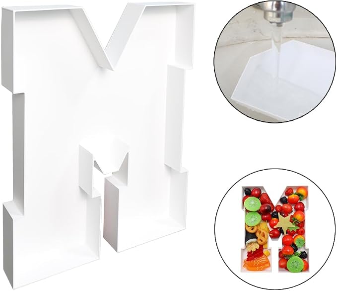 Plastic Fillable Letter Charcuterie Box, 10in Reusable Alphabet Shaped Tray - Image 4
