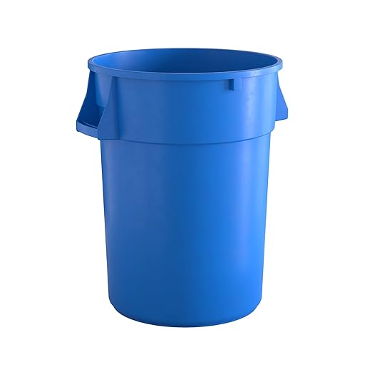 44 Gallon Blue Round Commercial Trash Can-DeskLoop Office