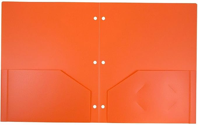 JAM PAPER Heavy Duty Plastic 3 Hole Punch Pocket Folders - Image 2