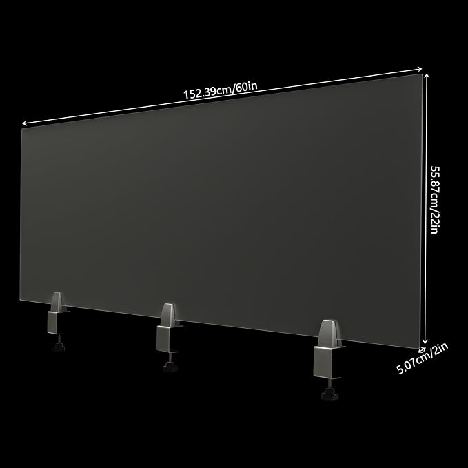 KONKENIE Acrylic Office Privacy Partition Indoor Desk Divider Guard Rectangle - Image 2