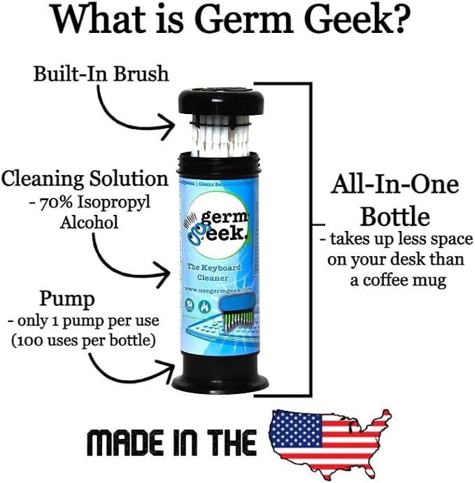 Germ Geek Keyboard & Electronics Cleaning Kit | Patented Precision Brush | - Image 5