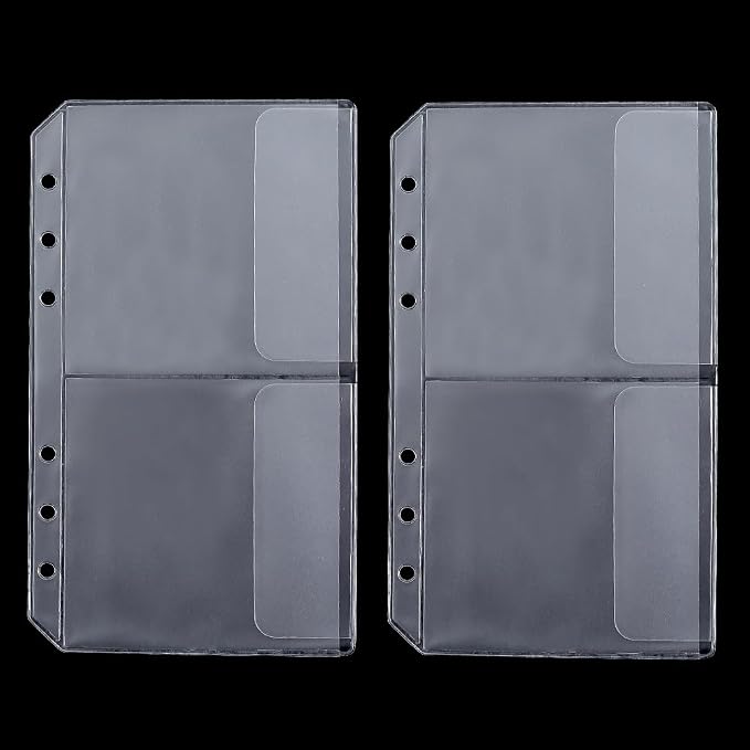 24 Pockets 12 Pack A6 Cash Binder Envelopes Clear Zipper Binder Pocket 6 Rings - Image 7
