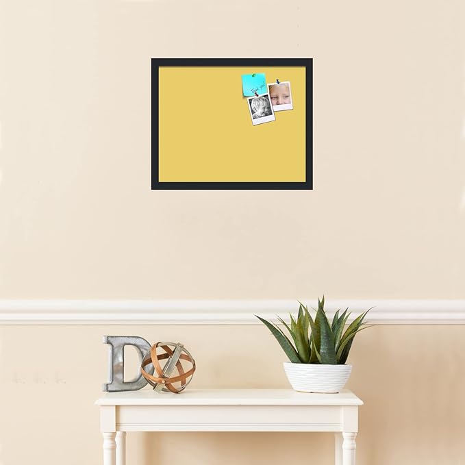 PinPix 19x15 Inch Cork Bulletin Board. This Decorative Framed Pin Board Comes with Honey Pastel Design and a Satin Black Frame. Ideal for Home Office Decor or Message Board (PinPix-1810)-DeskLoop Office